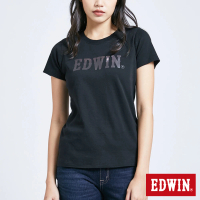 【EDWIN】女裝 溫變迷彩短袖T恤(黑色)