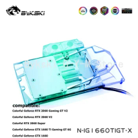 Bykski Full Cover GPU Water Block For Colorful GTX1660Ti Gaming GT 6G/RTX2060 Gaming GT V2 Graphics Card GPU Cooler RGB