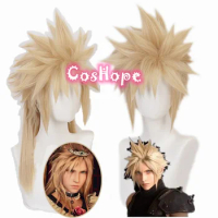 Cloud Strife Cosplay Wig Cosplay Unisex Short Yellow Wig Cosplay Anime Hair Heat Resistant Synthetic Wigs