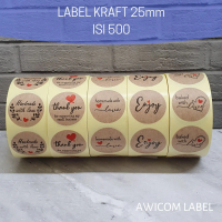 Stiker Label Kraft Sticker Enjoy Baked Homemade Handmade Thank You 25mm isi 500 Roll Paper