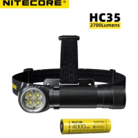 NITECORE HC35 Headlamp Rechargeable Lantern 2700 Lumens High Performance L-shaped XP-G3 S3 LED HeadLight Outdoor Lamp Flashlight