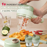 4 In 1 Handheld Electric Vegetable Cutter USB Wireless Chop Garlic Mash Minced Slice Onion Cutting C