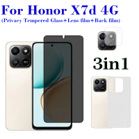 กระจกนิรภัยความเป็นส่วนตัวป้องกันสายลับ, 3in1, สำหรับ Honor X7d 4G, ฟิล์มกันรอย, ฟิล์มหลัง, ฟิล์มเลน