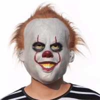 Cary Halloween Horror Joker Mask Clown Adult Men jester Cosplay Latex Masks Walker Full-Face Movie Party Mask Props Costumes