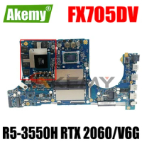 Akemy Motherboards FX705DV Laptop motherboard Ryzen R5-3550H RTX 2060/V6G For ASUS FX705DV FX705D original mainboard (17 inch)