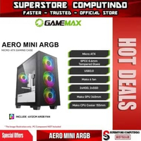 Casing GameMax AERO Mini Micro ATX Gaming PC Case | GameMax Aero Mini ARGB Tempered Led