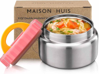 MAISON HUIS 8oz Soup Thermo Wide Mouth Vacuum Insulated Food Jar Leak Proof Stainless Steel Food The