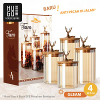 [ Tata Mall ]  |   HUGO Toples Kaca Set 4 Pcs Toples Rusa Gold Premium Toples Tutup Bambu Kedap Udar