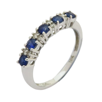 【二手名牌BRAND OFF】JEWELRY 無品牌珠寶 藍寶石 鑽石 18白K金 戒指