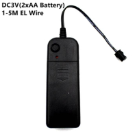 DC3V 2*AA Battery Power Supply Adapter Driver Controller Inverter For 1-5M El Wire Electroluminescent Light,DC To AC