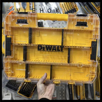 DEWALT DT70839 Tough Case (Large) with Divider Organizer Tool Box Transparent Lid Screws Bits Accessory Stacking Storage Case