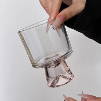 Pink Limited Edition Mountain Glass Cup High-End Niche Tipsy Cup Goblet Wine Glass Dessert Coffee Cu