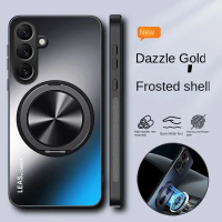 For Samsung Galaxy S24FE S24 Plus Case Hard Matte With Ring Magnetic Protective Back Cover Case For 