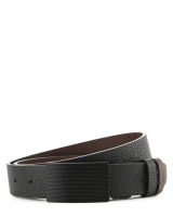 Urban State - Admiral Plate Buckle Reversible Top Grain Leather Belt - Black Brown