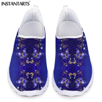 INSTANTARTS Dream Butterfly Print Women Flats Shoe Pretty Animal Slip on Mesh Shoes for Female Light Breathable Walking Sneakers