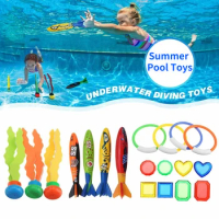 Kids Summer Shark Rocket Throwing Toy Swimming Pool Dive Game Water Fun Games Pool Toys Baby Water Educational Bath Toys Gifts