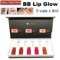 8ml BB Lips Pigment Serum Ampoule Starter Kit Korean Lip Gloss BB Cream Glow for Lip Coloring Moisturizing Dying Beauty Salon