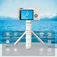 White Wireless Shooting Grip Tripod with Remote Control for Vlogging for Sony ZV-E10 ZV-1 a6100 a6400 a6600 a6700 a7III a7C a7CR