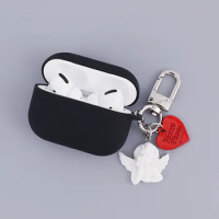 Soft Silicone Headphone Earphone Case for Apple Airpods Pro Wireless Headset Cover For Airpods 3 Cute Angel Key Ring Decor