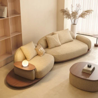 Living room sofa creative three log style furniture modern simple technology fabric sofa