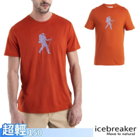 【Icebreaker】男 100%美麗諾羊毛 Tech Lite III 圓領短袖上衣_徒步旅行-150.T恤(IB0A56WZ-A84 磚橘)