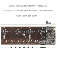 Bitcoin Miner Motherboard Onda AK2980 K15 K7 B250 D8P 65MM ETH BTC LTC XMR Mining Rig MB For GTX3060 3070 5700 6800XT 8 GPU