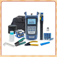 Ready Stock FTTH fiber optic tool kit FC-6S Fiber Cleaver Optical Power Meter 5km Visual Fault Locat