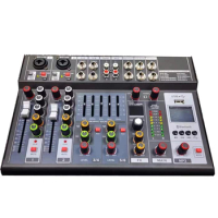 6 channel professional pure audio mixer EQ 99DSP effects USB BT home stage KTV