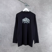 BALENCIAGA Kaos BALENCIAGA PARIS WHITE BLACK LONGSLEEVE TSHIRT 100% ORIGINAL