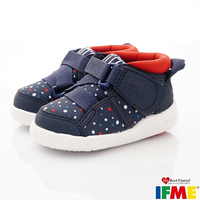 ★IFME日本健康機能童鞋-高筒機能學步鞋款IF22-010111深藍(寶寶段)