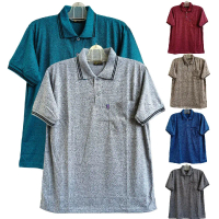 kaos kerah polos dewasa korea saku motif marmer krah bapak bapak lengan pendek allsize(xl) Polo Panj