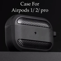 Cover For Apple Airpods pro 2 Case Silicone Soft Carbon Fiber Earphone Accessories Wireless Bluetooth Cover For Airpods 2 3 Case