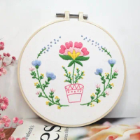 Beginner Embroidery kit with Pattern and Needle, Hand Stamped Embroidery Kits for Adults with Instructions