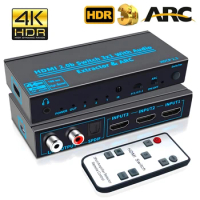 192KHz eARC/ARC Audio Extractor HDMI eARC ARC Audio to HDMI SPDIF Optical L/R 3.5mm Stereo out Digital to Analog Aduio Converter