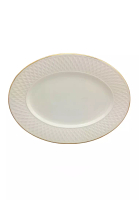 FELLI Qualitier Premium Fine Porcelain Gold Rim Oval Platter 13" - E'Clat