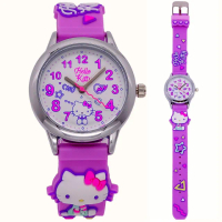 【HELLO KITTY】HELLO KITTY 啾咪時尚造型腕錶-紫色-KT075LWWV