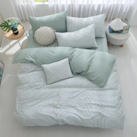 【HOYACASA】100%精梳棉兩用被床包組-陽光清晨(加大-天絲入棉30%)