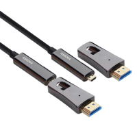 AOC Active HDMI 2.1 Fiber Optic Cable Type A-D 8K@60Hz 4K@120Hz Micro HDMI to HDMI Cable eARC HDR for Xbox PS5 Samsung QLED TV