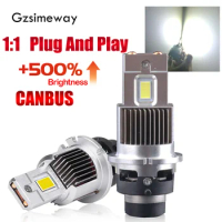 Auto D2S D4S LED Headlights 60000LM HID To LED Canbus D1S D3S D2R D4R D5S D8S Bulbs Car Light 6000K 1:1 size Plug &amp; Play