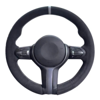 Black Suede Car Steering Wheel Cover For BMW M Sport F30 F31 F34 F10 F11 F07 X1 X2 X3 F25 F32 F33 F36 F48 F39 Car Accessories
