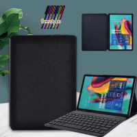 Tablet Case for Samsung Galaxy Tab S5e T720/T725 Pu Leather Shockproof Cover Case + Wireless Bluetooth Keyboard + Free Stylus