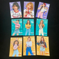 signed TWICE Autographed What is Love Group photo 4*6 K-POP Pink Version 2018