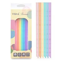 VIIDA Joy 環保矽膠吸管 6入 兒童吸管便攜組 鉑金矽膠 果凍吸管 1869