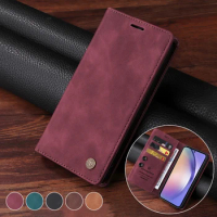 Wallet Magnetic Leather Case For Samsung Galaxy S23 Plus S22 Ultra S21 FE S20 FE S10 S9 S8 Plus Note 20 20 Ultra 10 Plus A54 A53