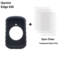 1PC Case &amp; 3PCS Film for Garmin Edge 530 EDGE 830 1pc Silicone Case 3pcs Tempered Glass Cover for garmin edge 530 830 Computer