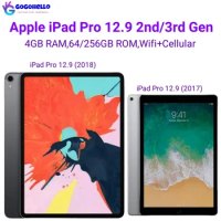 Original Apple iPad Pro 12.9'' 2017/2018 Unlocked iPad 2nd/3rd Gen Wifi+Cellular ROM 64/256GB RAM 4GB 12MP IPS LCD iOS 96% New