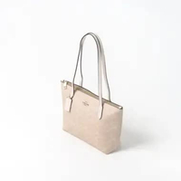 Tas COACH FIONA MONOGRAM IVORY WHITE BEIGE ZIP TOTE BAG 100% ORIGINAL 24X9X22CM