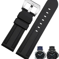 Waterproof Silicone Watch Strap Suitable for Use As A Substitute for Panahai PAM00112 384 1312 Panerai Desai 24 26mm Flat Mouth