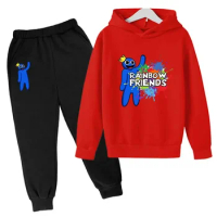 Children's Hoodie Rainbow Friend Boys Girls Sweatshirt Anime Print Toddler 3-12 Year Set Sportswear Coat Spring Clothing