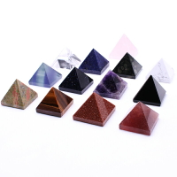 天然水晶金字塔擺件能量療愈石頭消磁凈化放大器白粉紫黑綠藍
